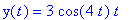 y(t) = 3*cos(4*t)*t