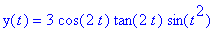 y(t) = 3*cos(2*t)*tan(2*t)*sin(t^2)