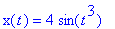 x(t) = 4*sin(t^3)