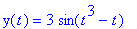 y(t) = 3*sin(t^3-t)