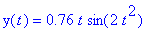 y(t) = .76*t*sin(2*t^2)