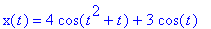 x(t) = 4*cos(t^2+t)+3*cos(t)