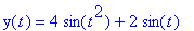 y(t) = 4*sin(t^2)+2*sin(t)