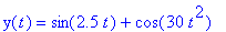 y(t) = sin(2.5*t)+cos(30*t^2)